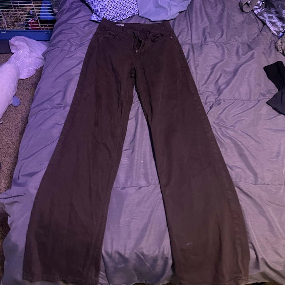 Wide-Leg Brown Pants